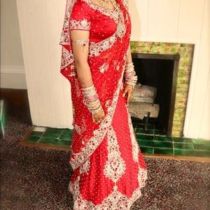 Red Modern Sari